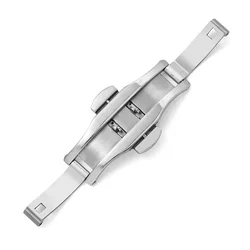 Stainless Steel Polished Butterfly Buckle Watchband Bracelet Accessory (Silver - 25mm)