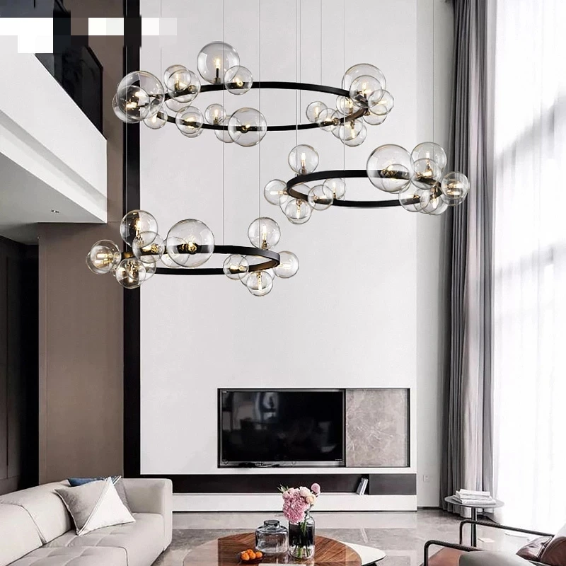 Modern Clear Glass Chandeliers Parlor Foyer Restaurant Hanglamp Bedroom Light Fixtures Silver Metal G9 110-240V Cord Adjustable led chandelier ceiling chandelier led pendant light