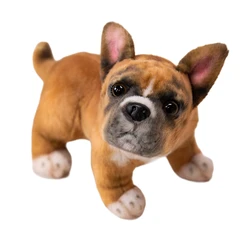 Cute 22cm Standing Bulldog Puppy Plush Toy - Adorable Turning Head Dog Plushie Birthday Gift - 22cm (Light brown bulldog)