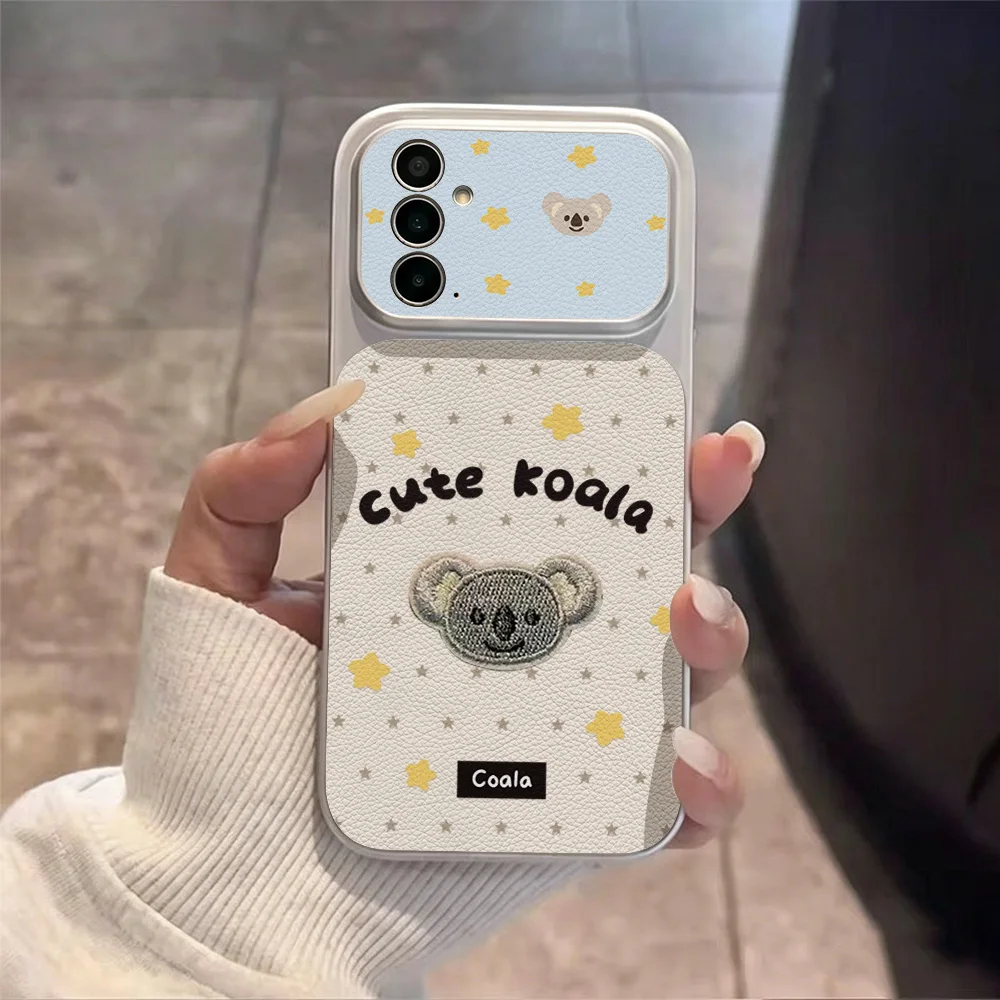 Kawaii Star Koala Phone Case in Blue and White with Built-in Bracket