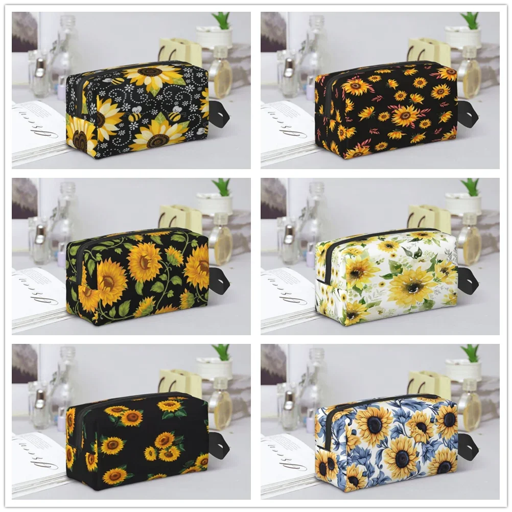 sunflower-retro-flowers-makeup-bag-ladies-zipper-large-print-travel