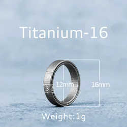 Sleek Black Titanium Keyring - Lightweight EDC Keychain Buckle (Titanium - 16mm)