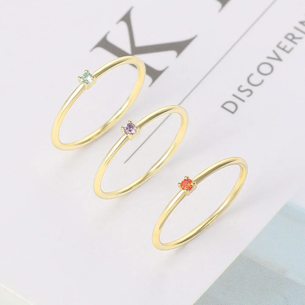 Women's Wedding Engagement Finger Rings Gold Color Zirconia