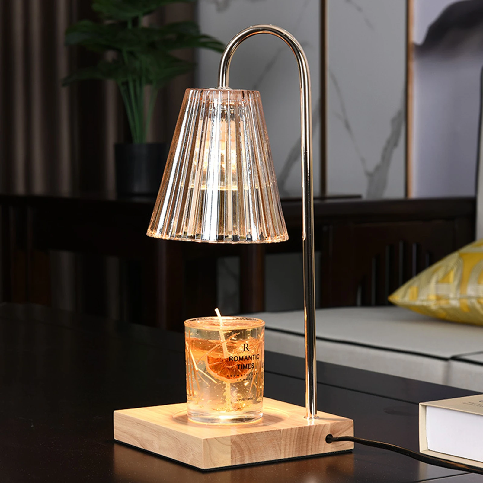 

Dimmable Candle Warmer Lamp Electric Wax Melting Lamp Candle Melter Jar Candles Lamp with 2 Bulbs Home Bedroom Decoration