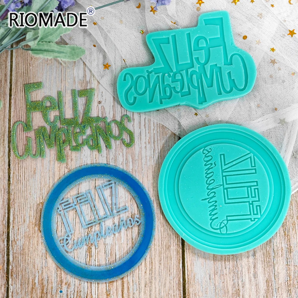 Feliz Cumpleaños Spanish Silicone Mold Birthday Cake Card Chocolate Dessert Sugar Crafts DIY Kitchen Fondant Baking Tools – Detail 4