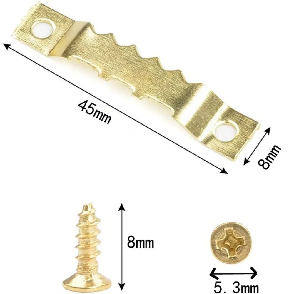 Hanging Hooks Picture Frame Hangers Wall Hooks 50100Sets Sawtooth Picture Frame Hanger Hanging Photo Oil Painting Mirror Saw Tooth Hooks Screws 7x40mm