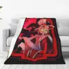 Hazbin Lucifer Cartoon Hotels Blankets Flannel Printed Alastor Action Anime Portable Lightweight Throw Blanket Office Rug Piece 1