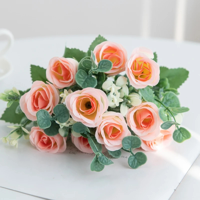 Künstliche Blumen Seide Zehn Köpfe Hochzeit Garten Hof Außendekoration Festival Diy Vase Brautstrauß Zubehör Günstig – Detail 8