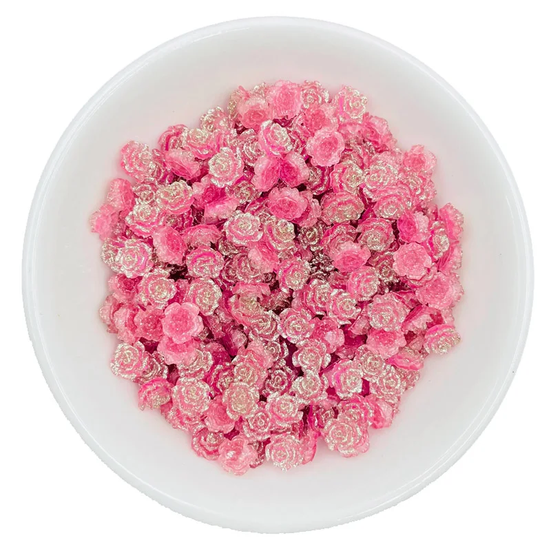100Pcs 6mm Resin Jewelry Accessories Resin Flower Embellishments for DIY