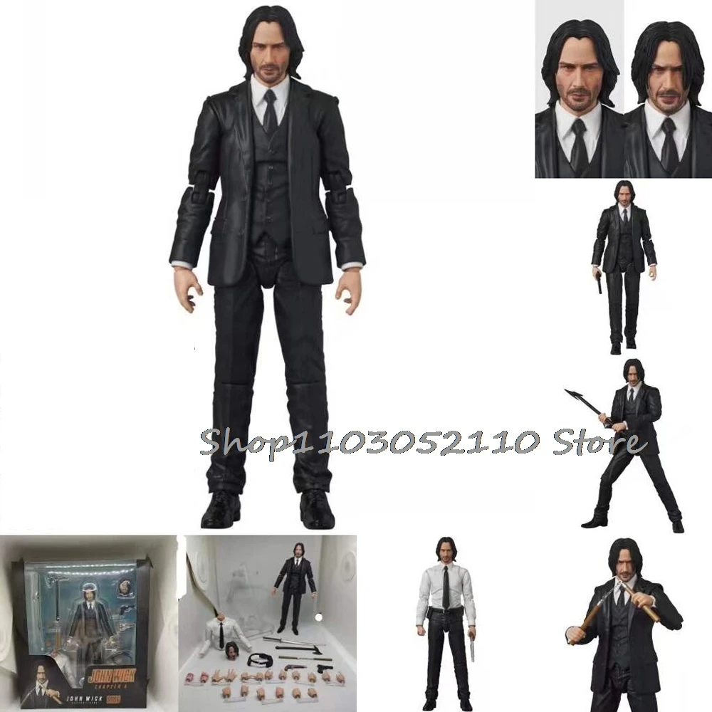Anime Mafex 212 John Wick Figur 085 JOHN WICK Kapitel 2 mit Hund Kapitel 4 PVC Gelenke bewegliches Spielzeug – Detail 3