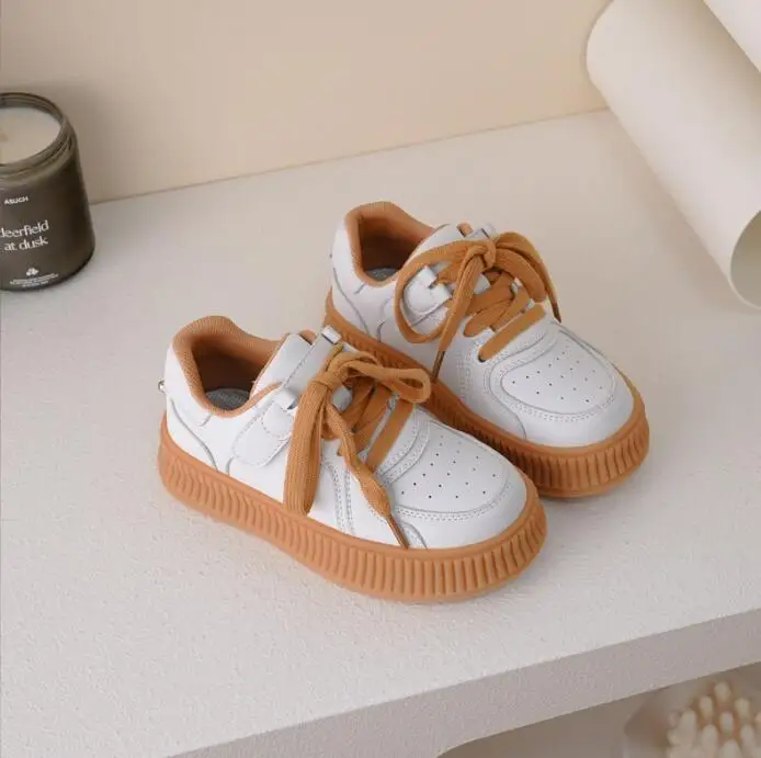 Children's Genuine Leather Spring Autumn New Style Boys' Soft Soled Sports Shoes Girls' Fashionable Leisure Board Shoes 26-37 4