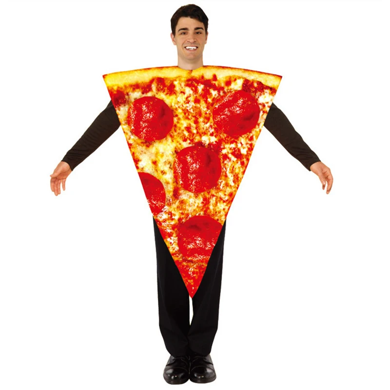 

Unisex Food Slice Pizza Costume Tunic Sponge Suit Adult Men Women Funny Purim Halloween Party Fancy Dress Cosplay Umorden