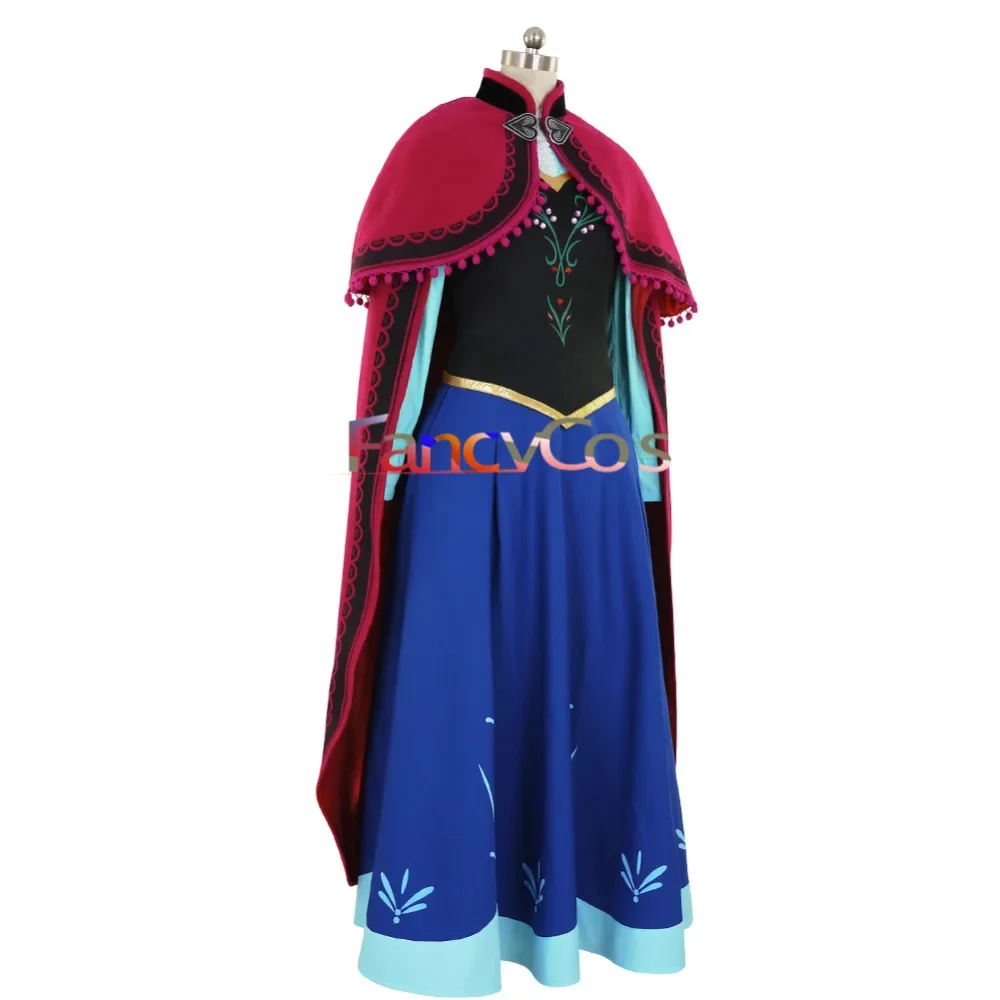 Halloween  ANNA Dress Costume Rose Red Cloak Cosplay Adult Elsa Dress Snow Queen Girl Dress Anime Movie Costume Cosplay