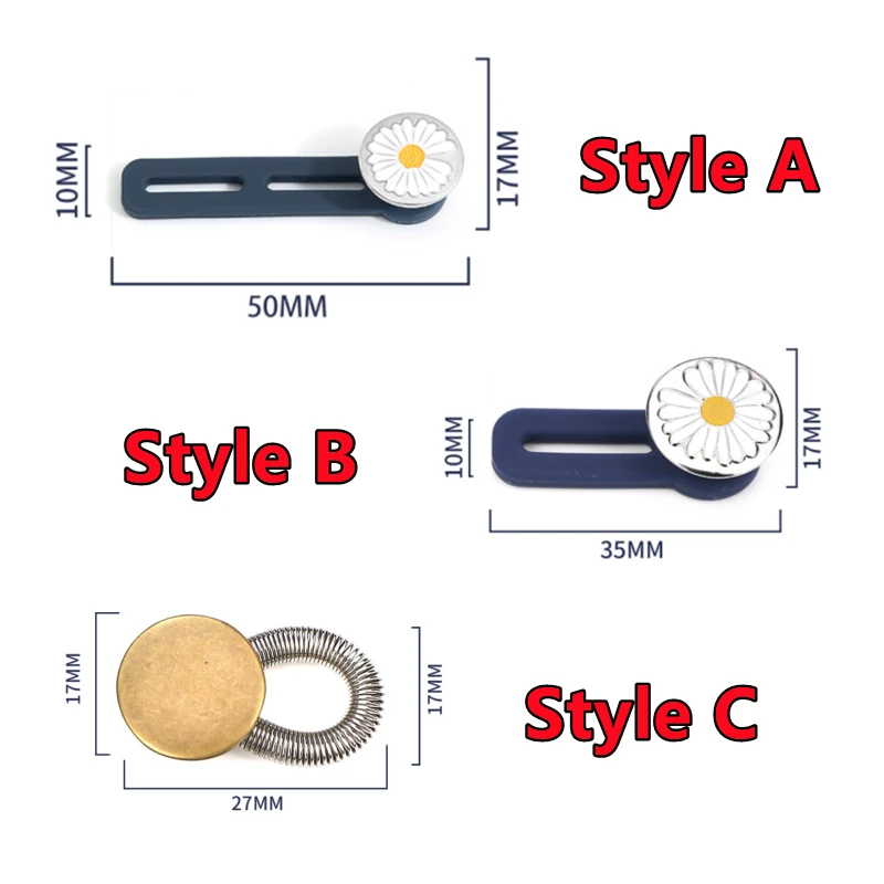 New 10/5/1PC Metal Button Extender For Pants Jeans Free Sewing Adjustable Retractable Waist Extenders Button Waistband Expander 6