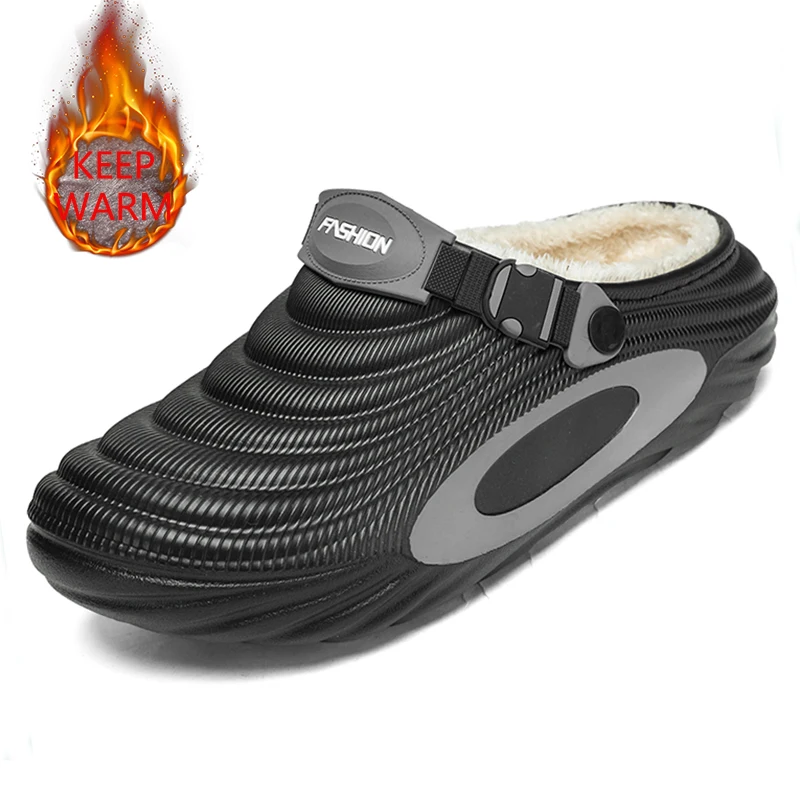 Unisex Cotton Slippers Men Winter Warm Home Cotton Shoes Waterproof Garden Shoes Indoor Slip on Women Slippers