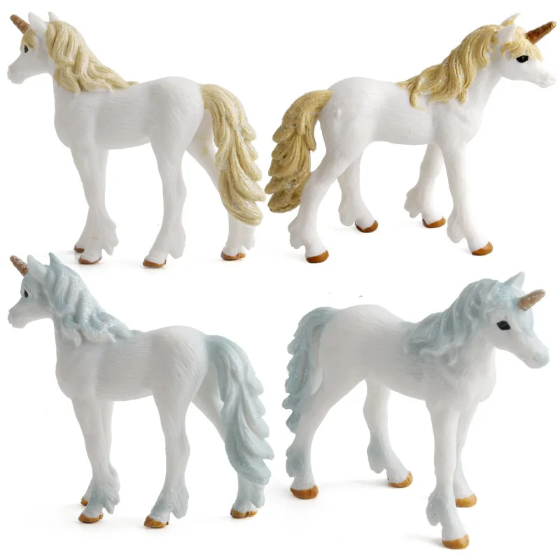 10Pcs Little Simulation Unicorn Model Toy Elf Horse Eudemons Series Plastic Animal Model Toys