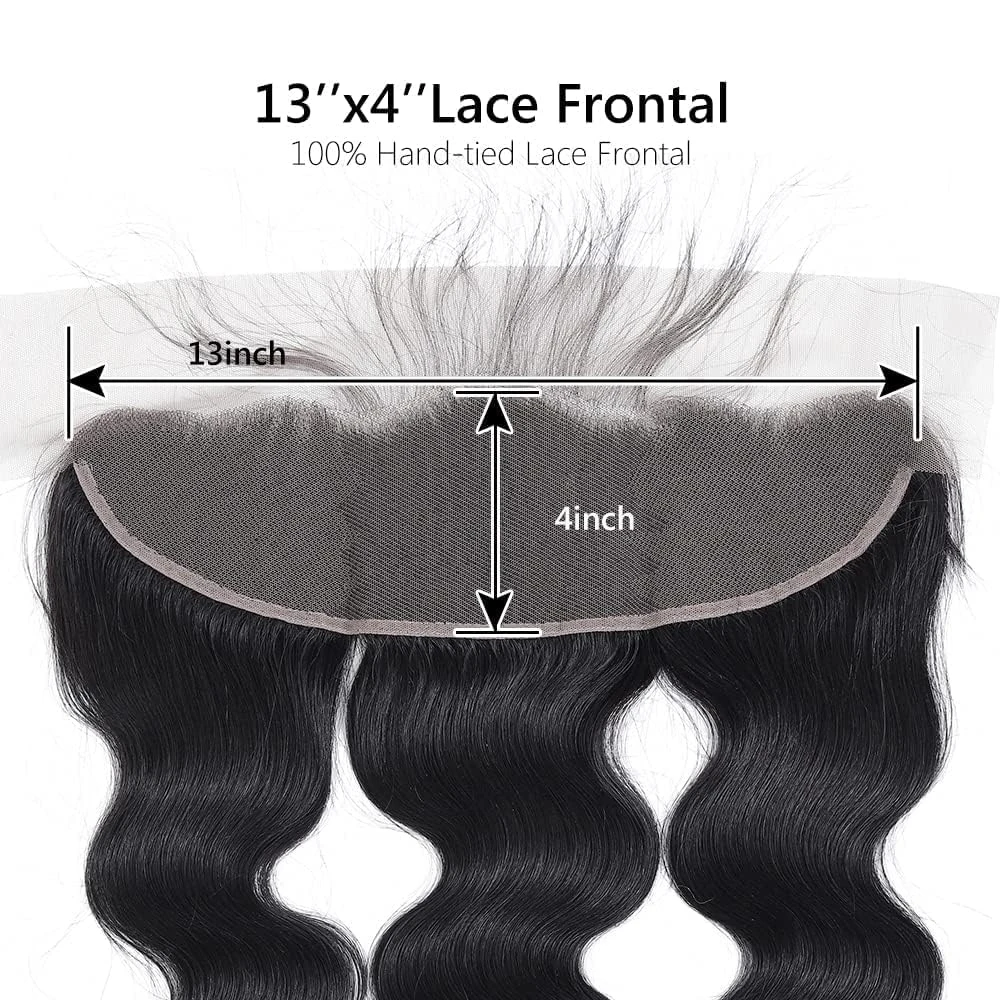 13x4 Lace Frontal Closure Body Wave Frontal Transparent Lace Frontals With virgin Hair Human Hair Natural Color Wigs