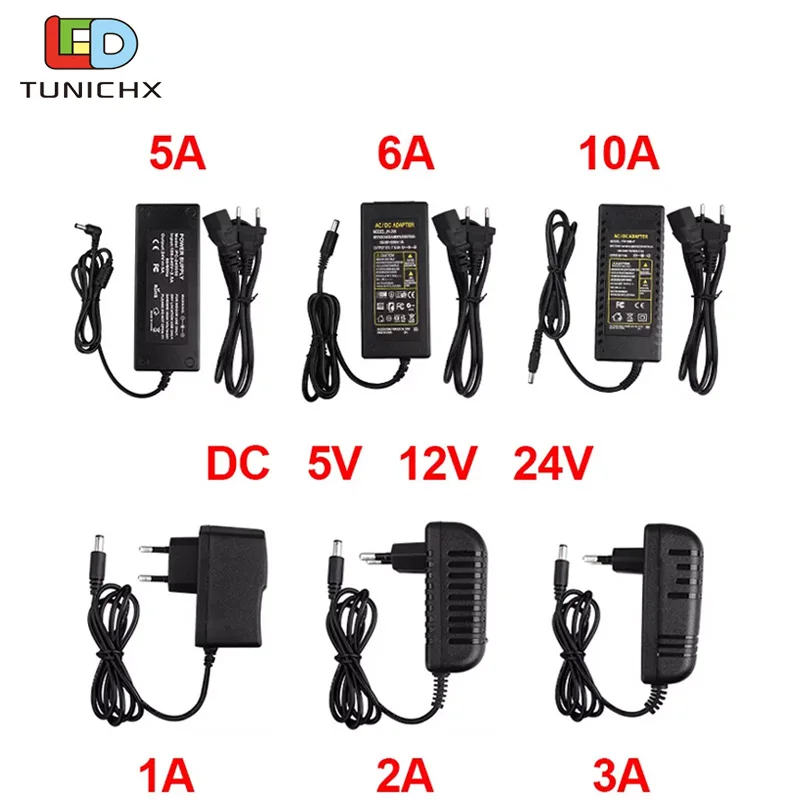 DC 5V 12V 24V Lighting Transformer Adapter AC 100V 240V 1A 2A 3A 5A 6A 8A 10A Power Supply Converter Charger For LED Strip CCTV 60ft 18 3m 2 in 1 video power cctv cable