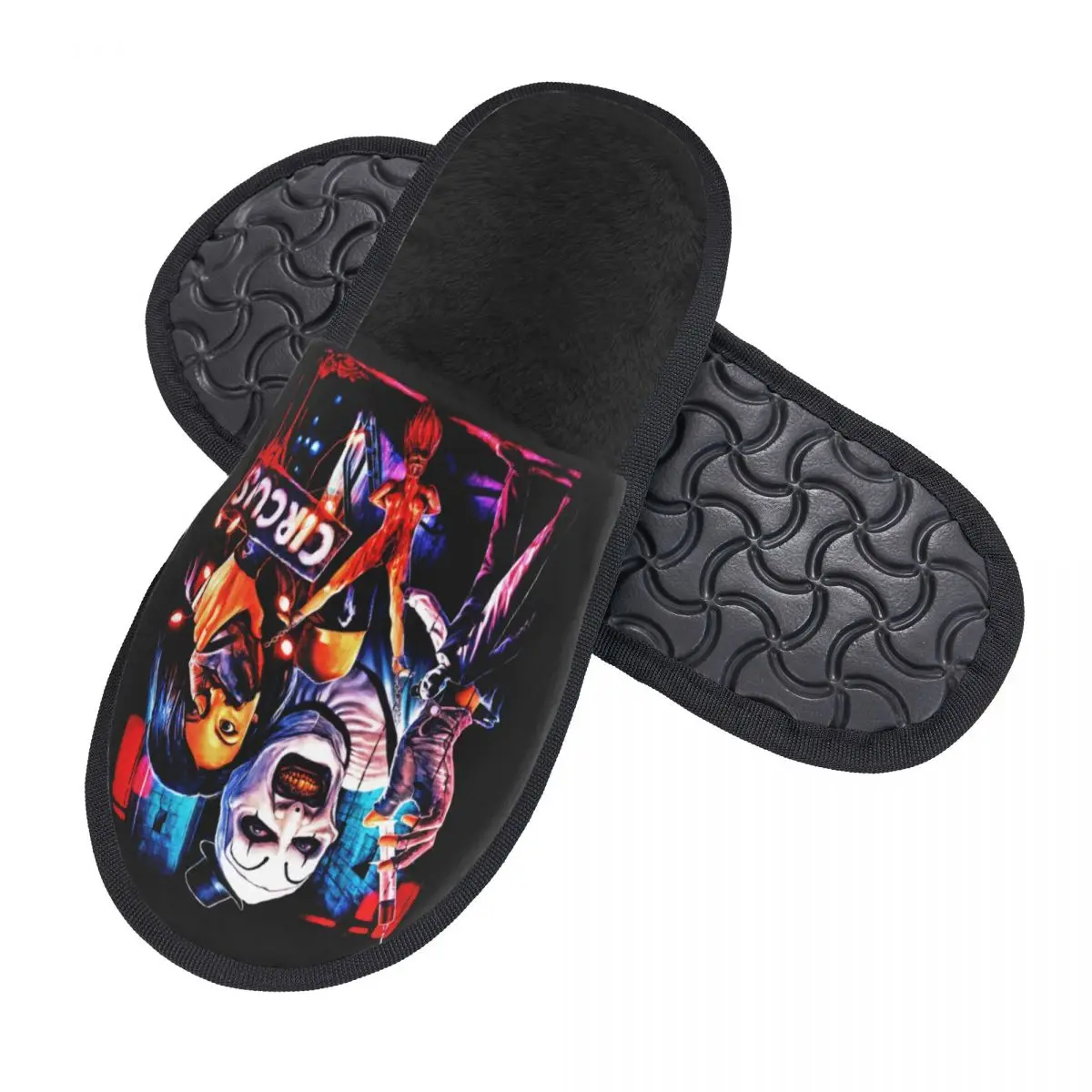 Custom Halloween Clown Horror Movie Terrifier House Slippers Soft Warm Memory Foam Fluffy Slipper Indoor Outdoor Shoes 2