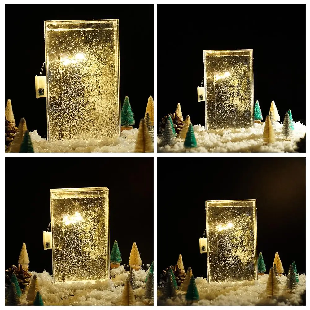 Plastic Snowy Night Light Small Street Lamp Christmas Decor