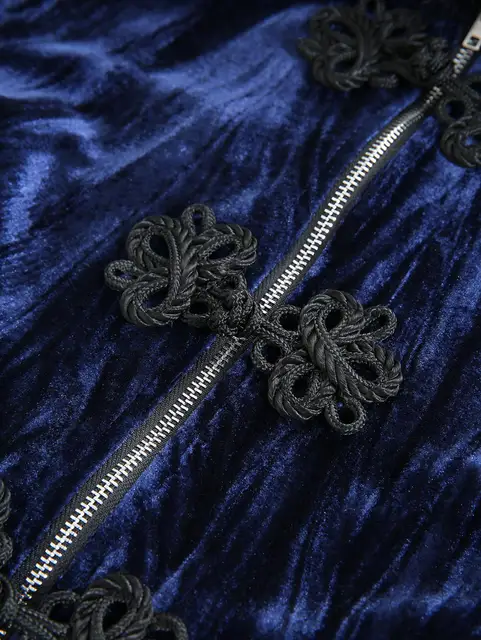 ROSEGAL Plus Size Gothic Fur Coats Black Full Zipper Applique Panel Fur Trim Fluffy Collar Long Sleeves Velvet Coat Outwears 6