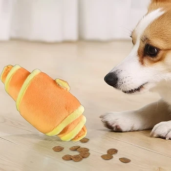 Plush Croissant Dog Toy 1