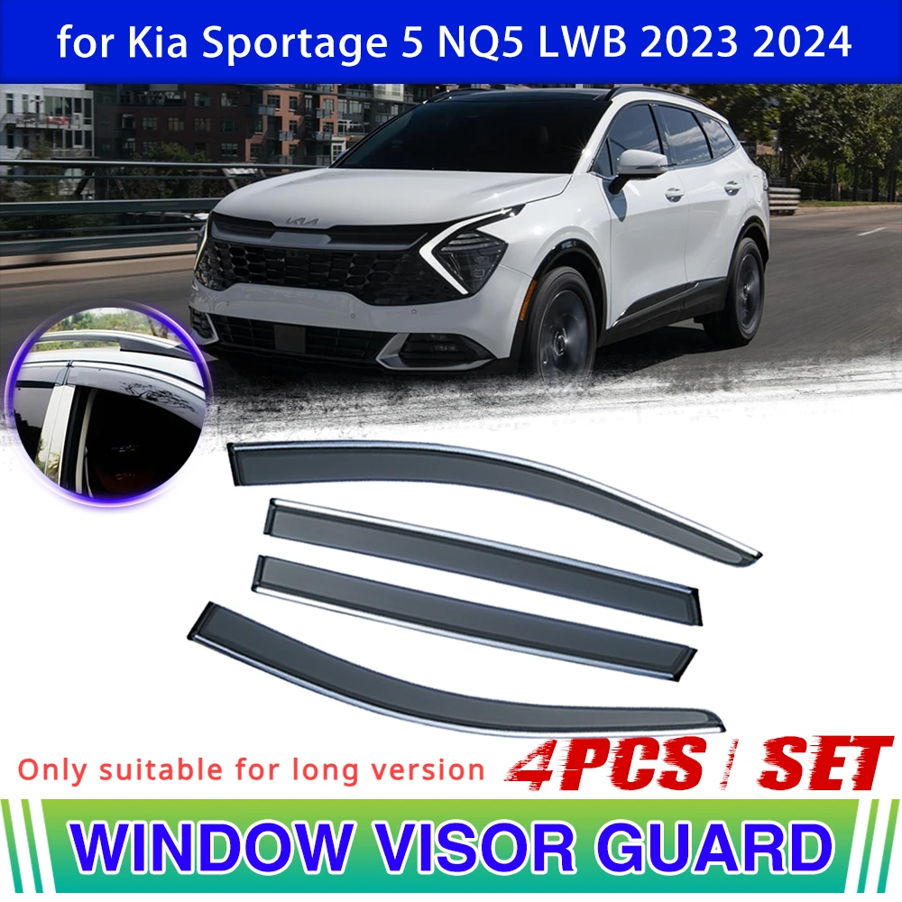 Window Door Visor For Kia Sportage 5 Nq5 Lwb 2023 2024 Vent Awning Sun Rain Smoke Eyebrow Guard Cover Deflector Accessories 2012 - Car Stickers