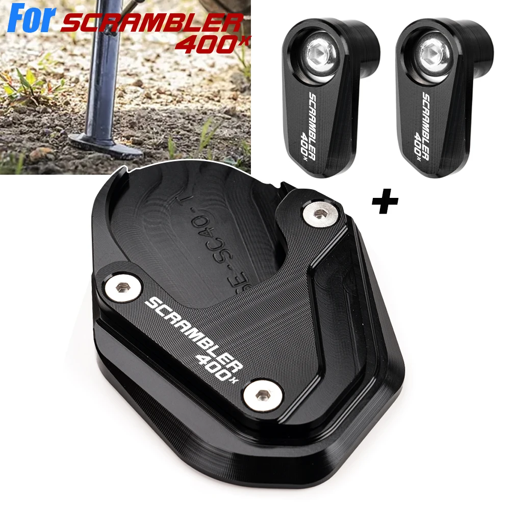 Motorcycle Kickstand Extension Pad And Sensor Protector For Triumph Scrambler 400X