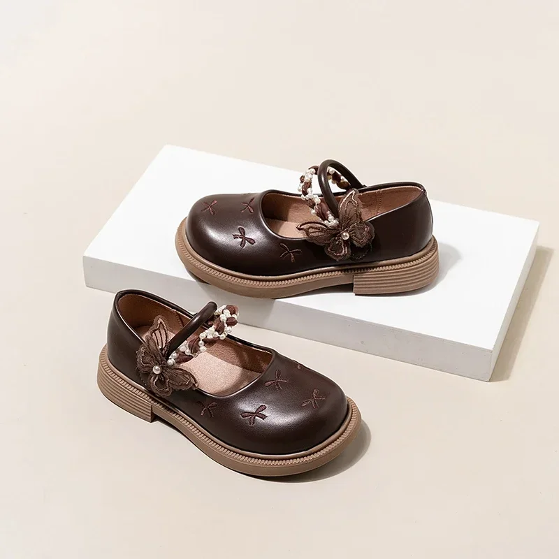 Elegante Mädchen Prinzessin Schuhe bestickt süße Kinder Mary Jane Schuhe neue schicke Kinder Casual Kleid Lederschuhe Lolita Stil – Detail 17