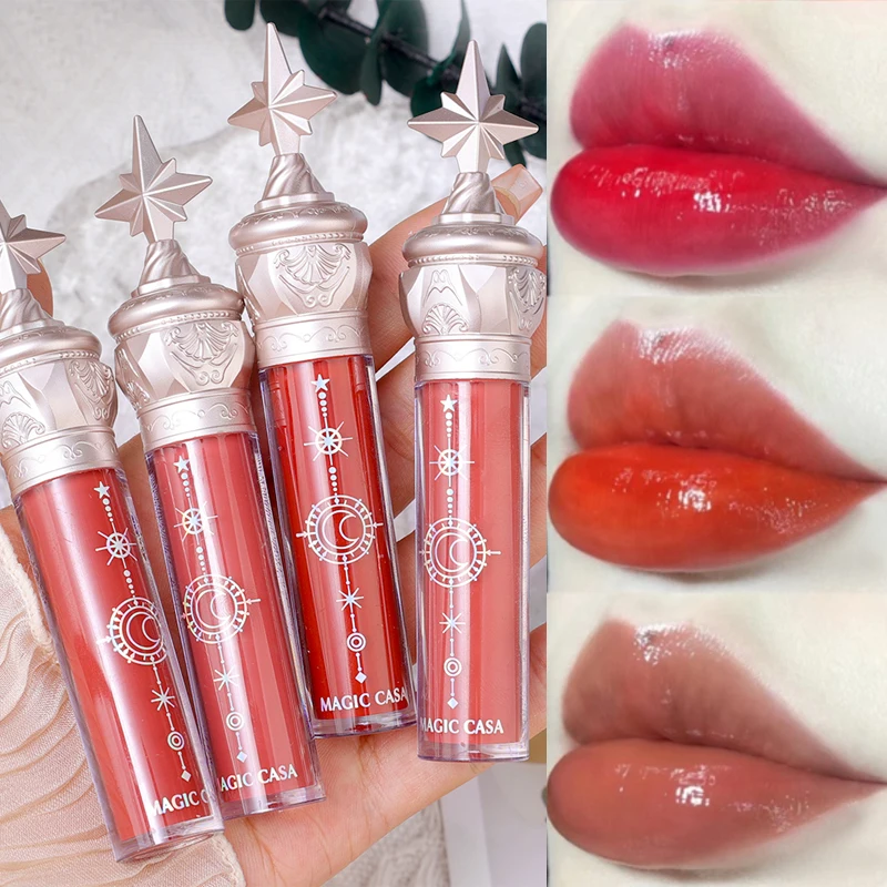 

3PCS Star Water Light Lip Gloss Sexy Set Red Tint for Lip Makeup Long Lasting Mirror Lip Glaze Waterproof Lipstick Kit Cosmetics