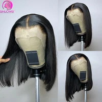 Perruque Bob Lace Front Wig 180% brésilienne naturelle, cheveux courts lisses, 13tage, pour femmes africaines, soldes 5