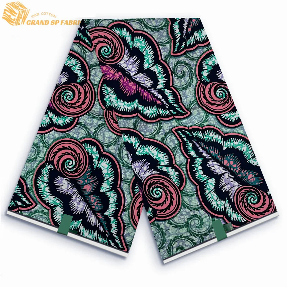 

Великолепная ткань из 100% хлопка, африканская восковая ткань, высокое качество, восковой принт, анкарская Ткань для шитья, 6 ярдов, Женская ткань VLS141