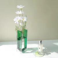 1pc Acrylic Vases Geometric Shape Flower Container Transparent Hydroponic Exquisite Flower Vase Plants Bottle Desktop Home Decor - Image 5