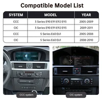 Écran multimédia sans fil CarPlay Android Auto, 8.8 pouces, pour BMW série 3 E90 E91 E92 E93 série 5 E60 E61 CCC CIC 2