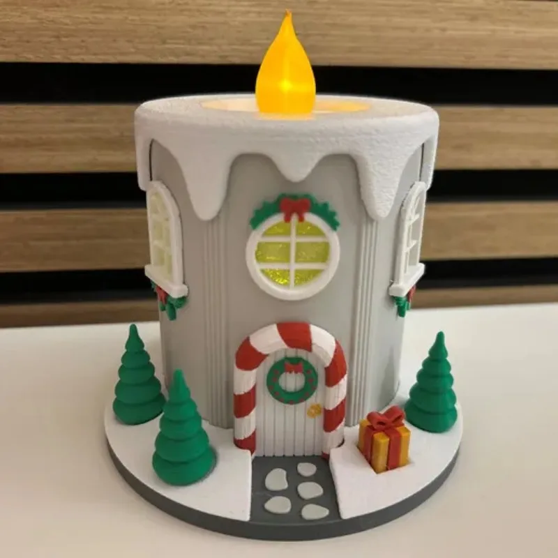 Creative and Interesting LED Light Christmas Candle House - Convenient and Practical Home Decoration for Festive Atmosphere