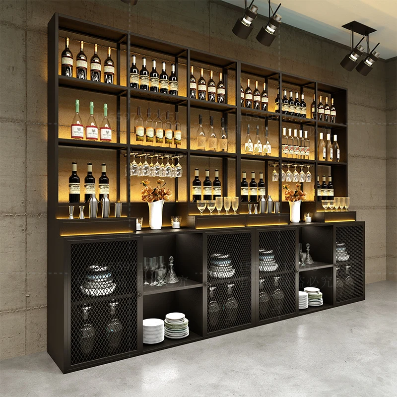 

Club Shelf Liquor Wine Cabinets Display Salon Bottle Industrial Restaurant Wine Rack Commercial Cellar Armoire Vitre Equipment