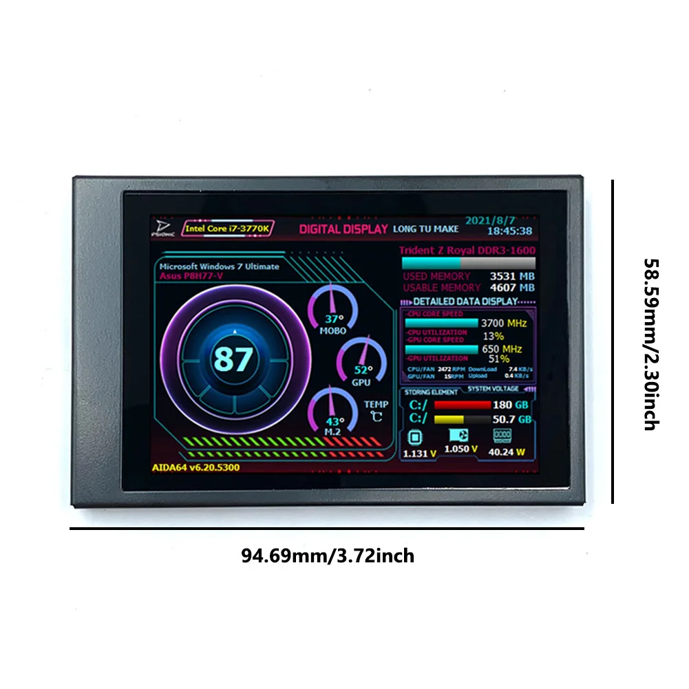   ǻ ITX PC ̽ ÷ ũ , 3.5 ġ, 2 USB C Ʈ, AIDA64  ȭ, IPS H35PRO