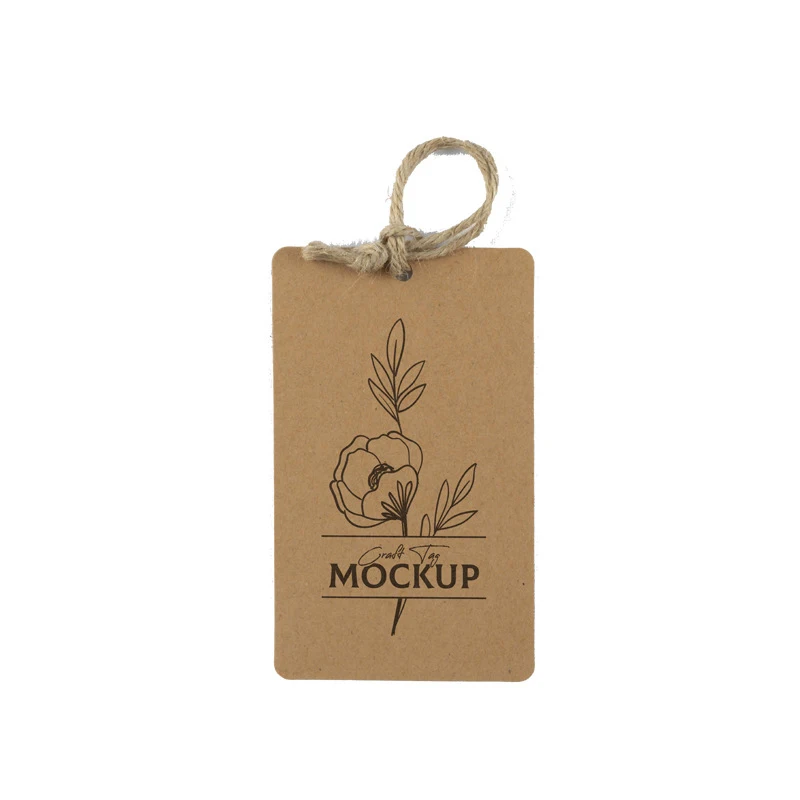 Eco-Friendly Recycled Cardboard Label 350/600GSM Printed/Embossed Kraft Paper Hang Tags for Clothing Bag Shoes