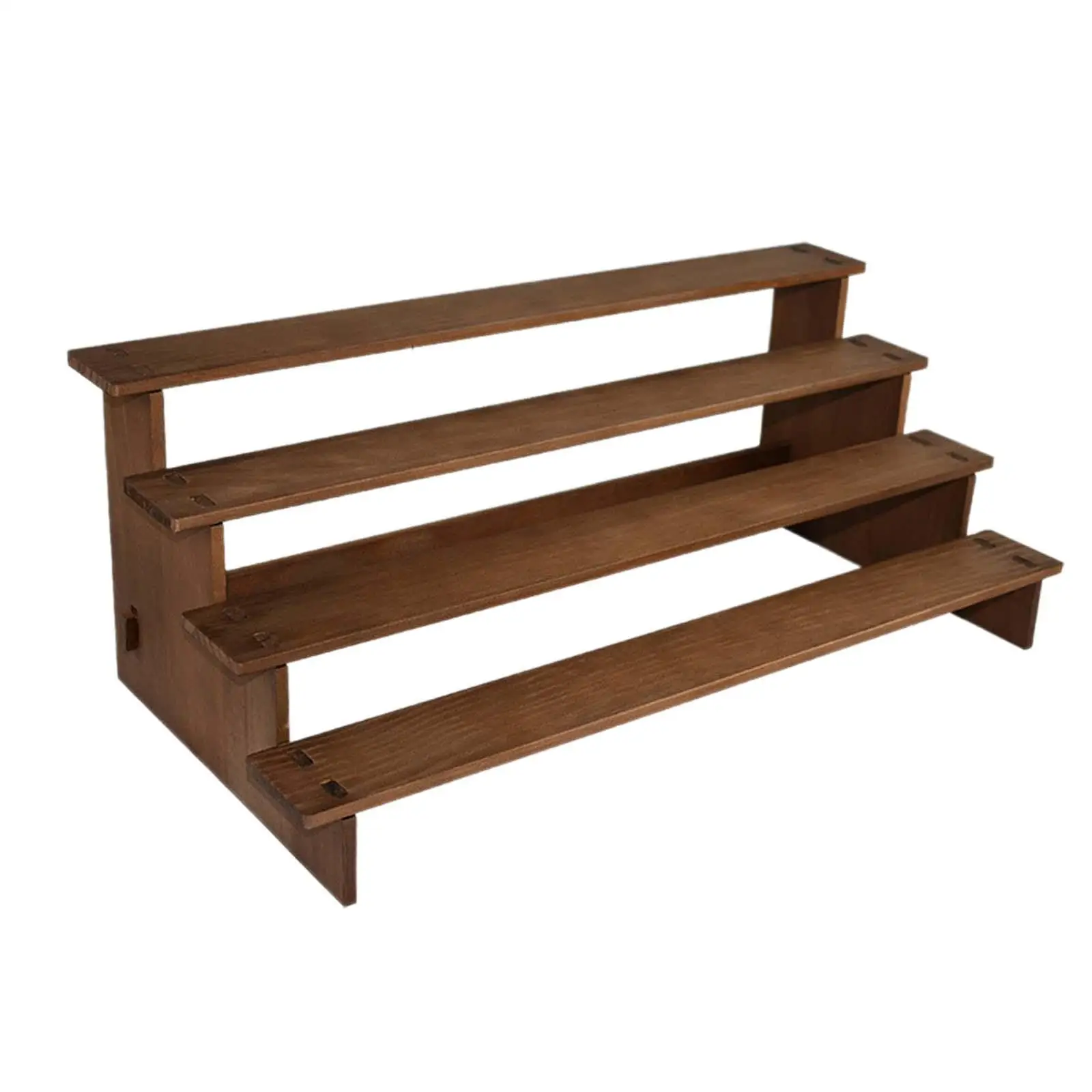 Wooden Display Riser Shelf 4 Tiers Tiered Serving Stand Multifunctional Rustic Spice Rack for Red Wine Bottle Lightweight