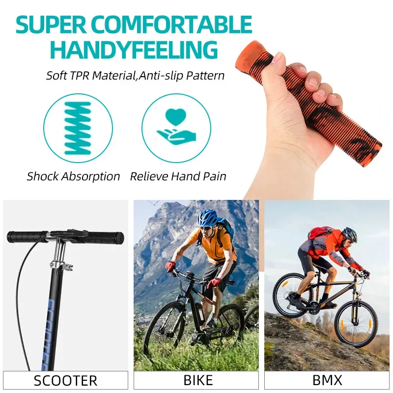 Length Rubber Bicycle Grips Anti-Slip Folding Bike Cuffs ShcokProof MTB Handleba