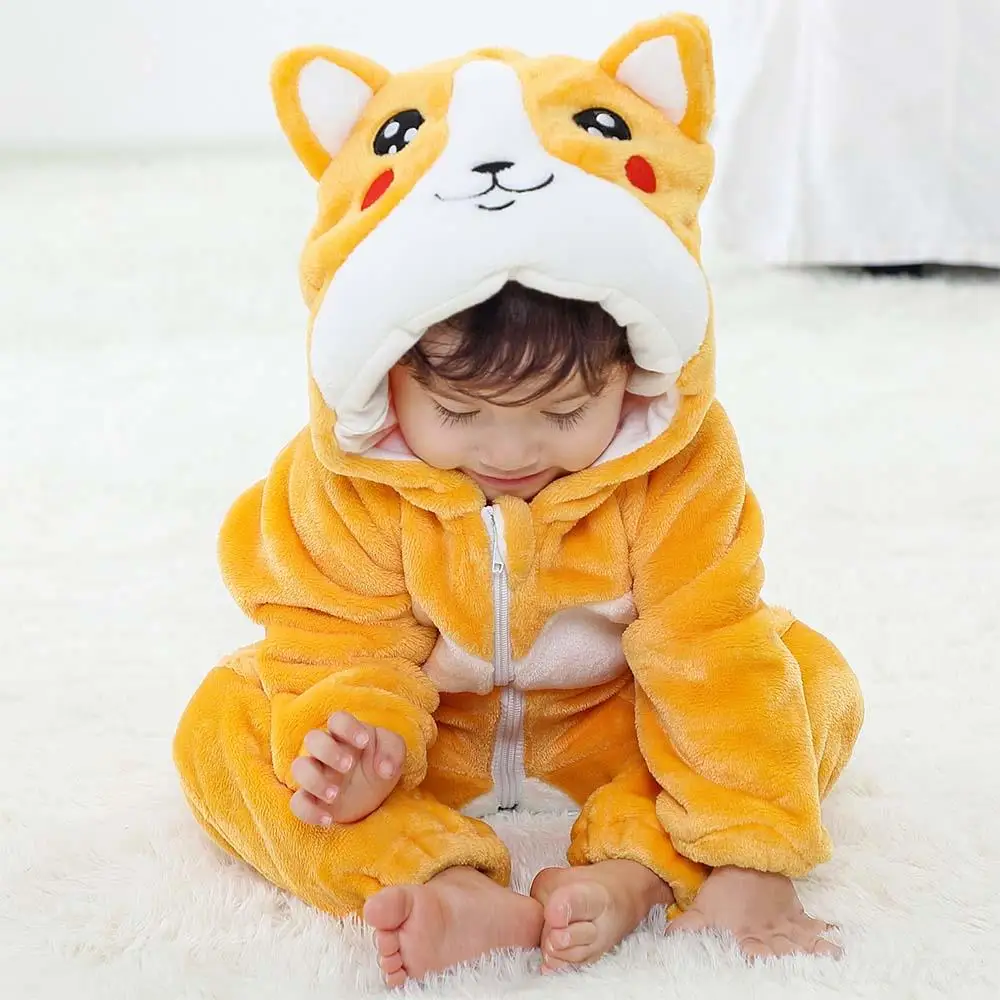 Children's Kigurumi Flannel Pajamas Unicorn Panda Dinosaur Onesies