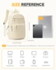 Schoolbag, female college student commuter backpack, computer backpack, college style, super cute, good-looking，beige 4