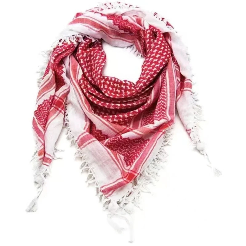 Lightweight Adult Jacquard Pattern Scarf Multi-purpose Headscarf Adjustable Religious Scarf Outdoor Sunproof Headwrap