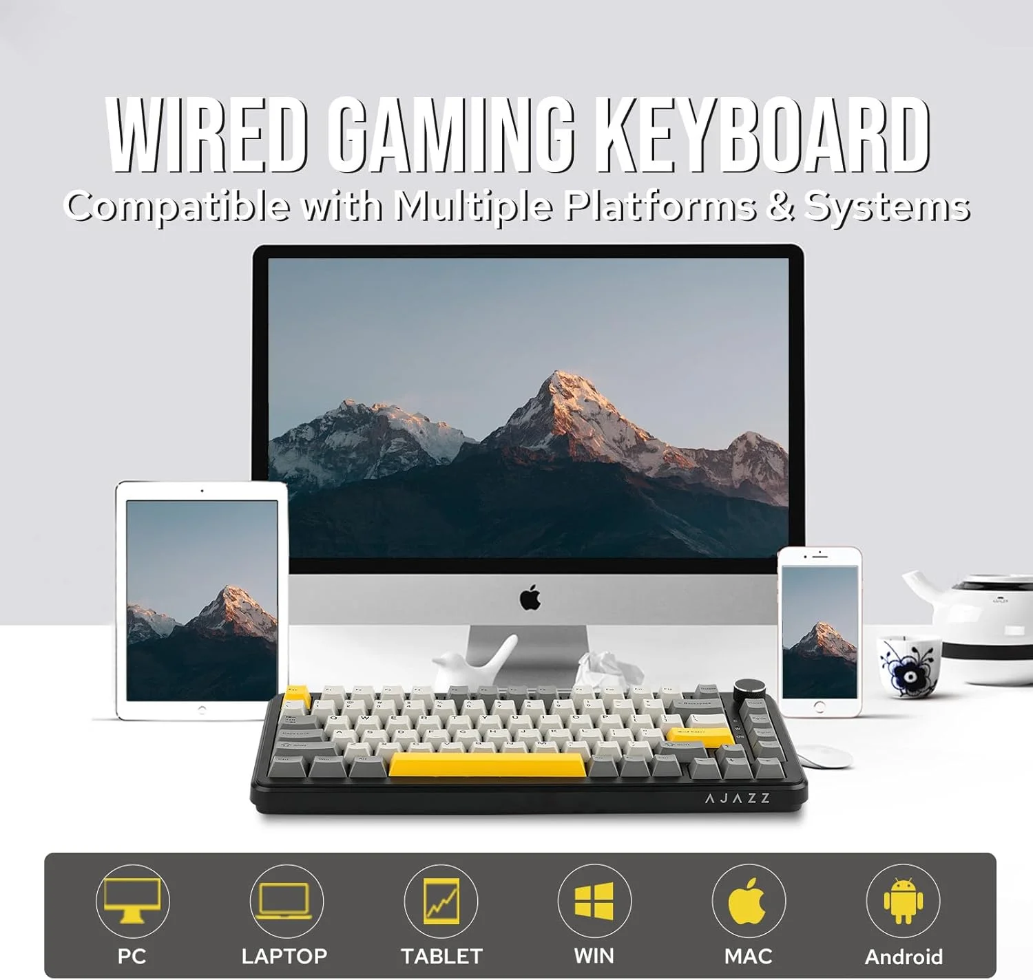 Ajazz ak820 max he teclado de interruptor magnético 75% wried