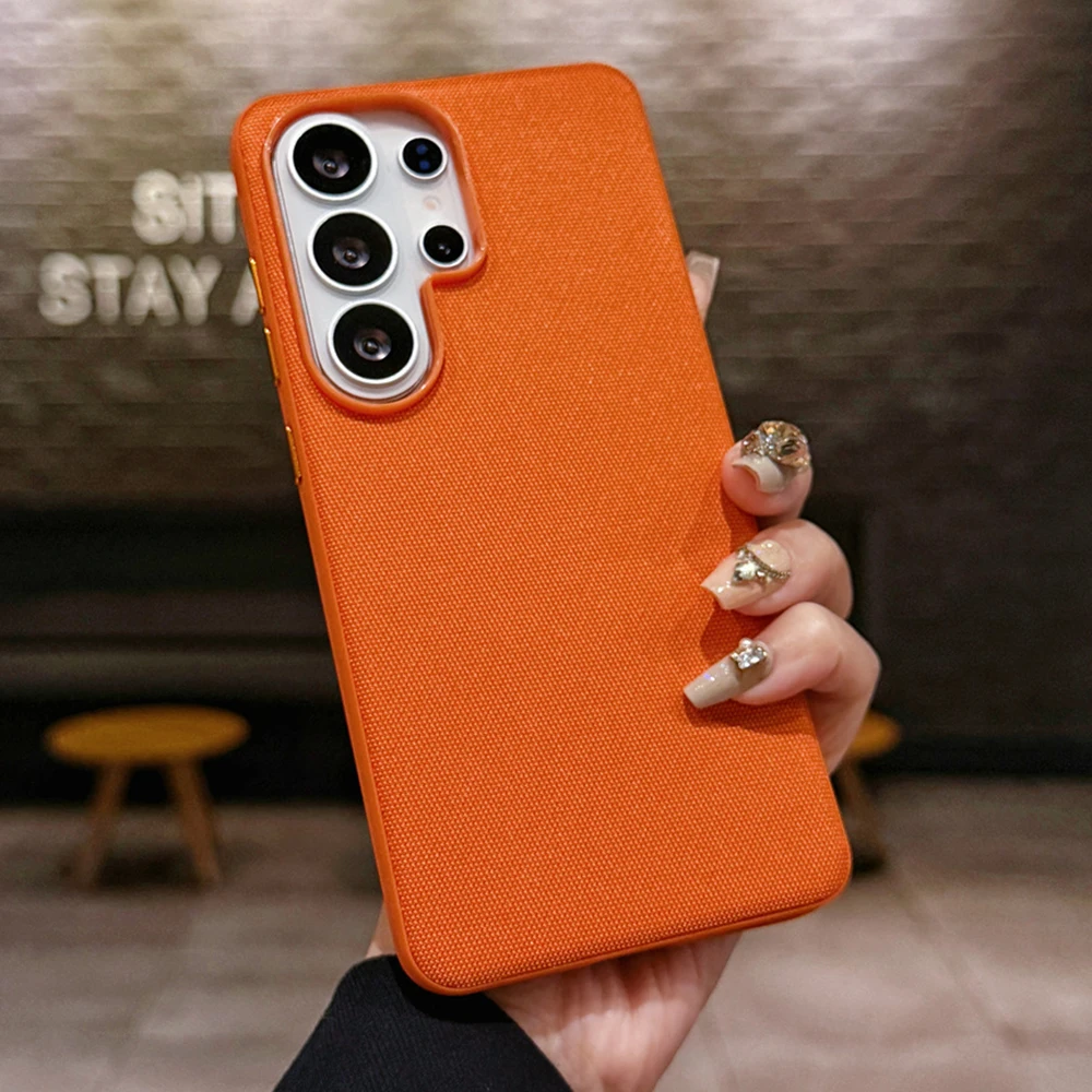 Premium Woven Fabric Magnetic Case with Matte Anti-Slip Bumper Cover