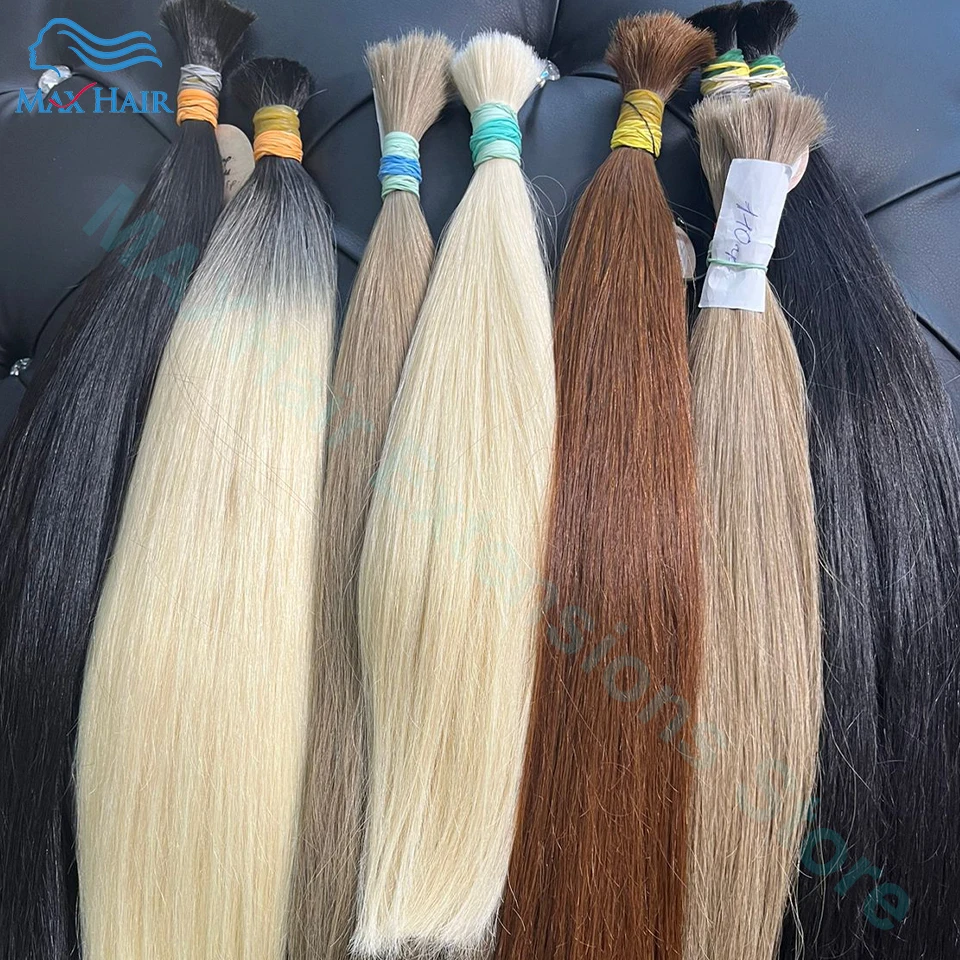 Human Hair Bulk Vietnamese Hair No Weft Hair Virgin Remy Straight Hair Bulk Real Natural Hair No Weft For Braiding Wholesale