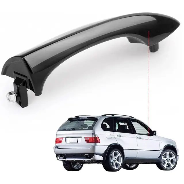 Manija Exterior Puerta Delantera Izquierda Para BMW X5 (2000-2006) | Color Negro, Incluye Refuerzo | Número Original BM1310104 | Marca AM Autoparts