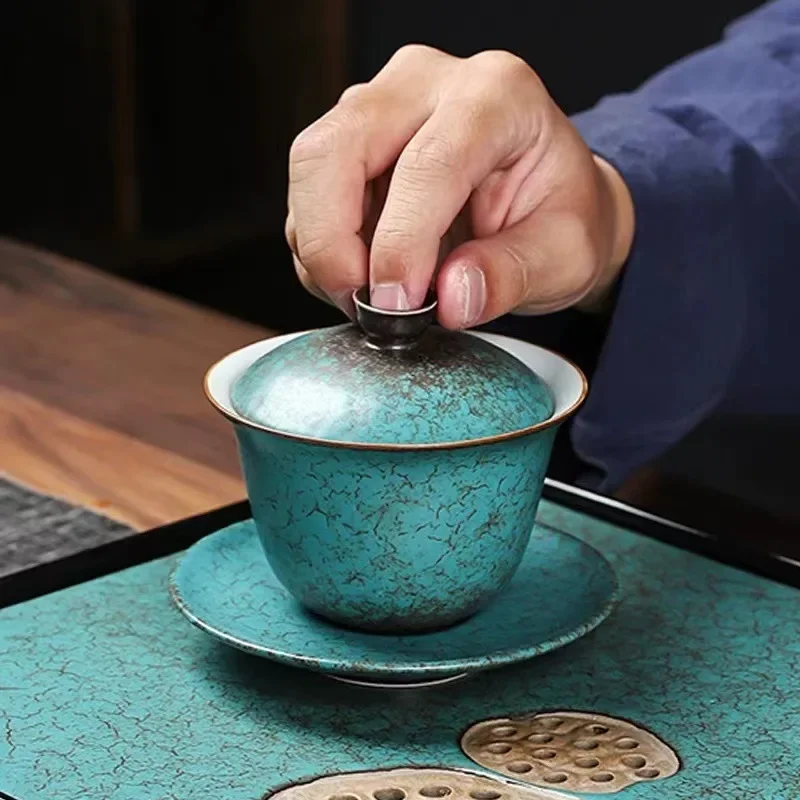 Ceramic Sancai Gaiwan Chinese Retro Tea Tureen Teaware Tea Cup Kung Fu Teacups Home Decor Porcelanas Cups