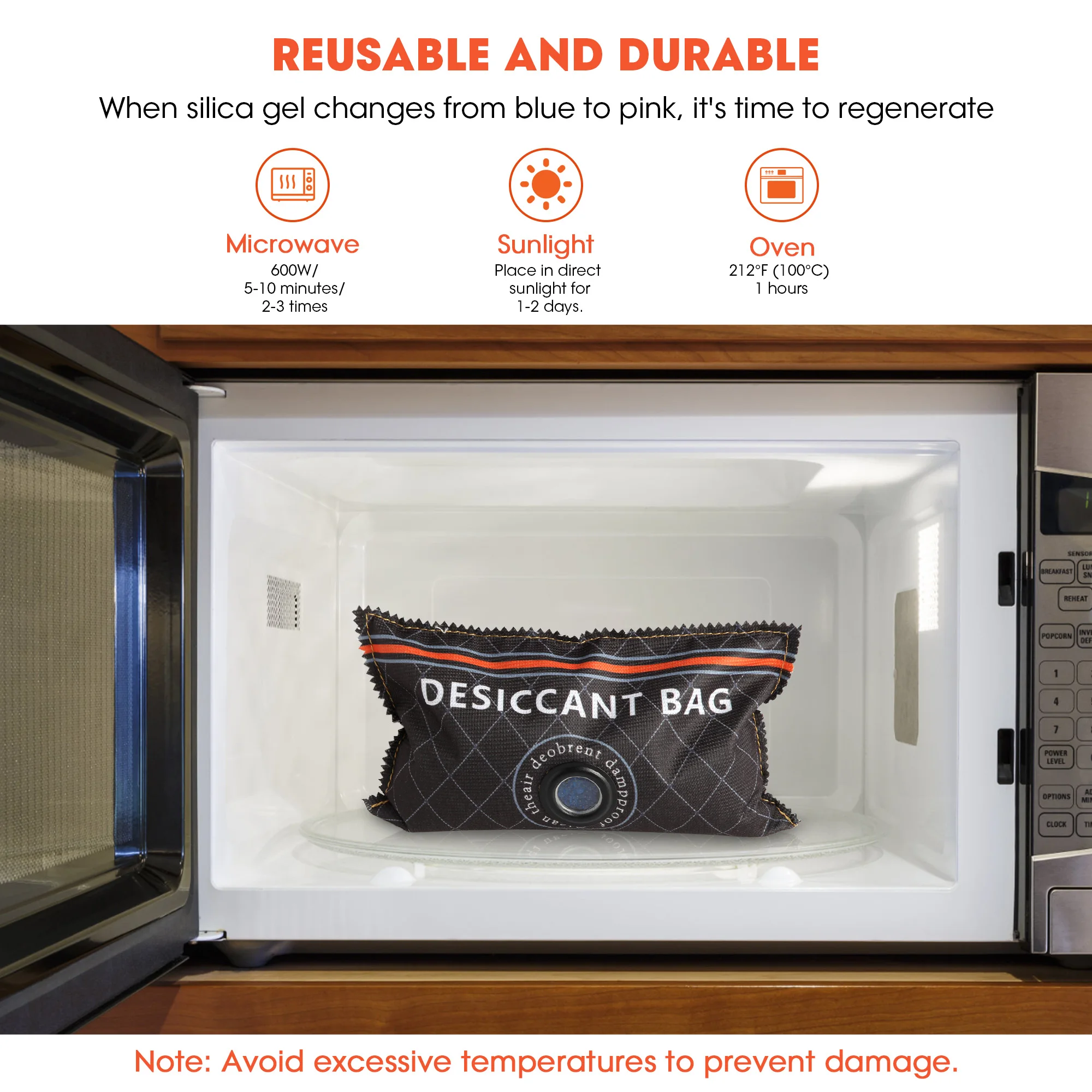 Car Dehumidifier Moisture Killer Bag Reusable Moisture Absorbing Multifunction Silica Gel/Mineral for Wardrobe Shoe Cabinet