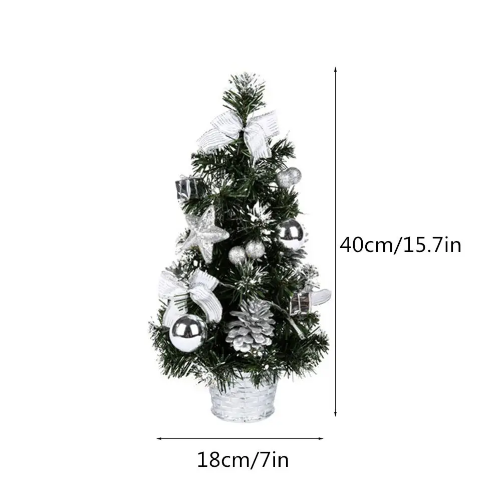 Mini Christmas Tree 40CM Gift Party Decor Happy New Year Mini Christmas Tree Table Xmas Tree With LED Lights Artificial Plant